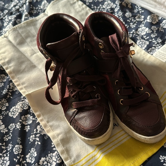 EUC Coach “Pembroke Patchwork” High top Leather Sneakers. Oxblood Size 6 B - Picture 5 of 8